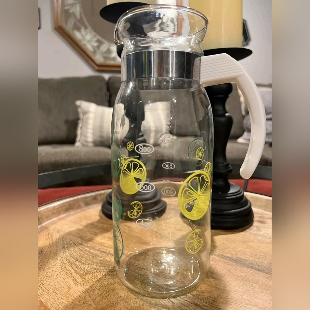 Vintage Pyrex Lemon & Lime Slices Juice Pitcher Carafe Without Lid